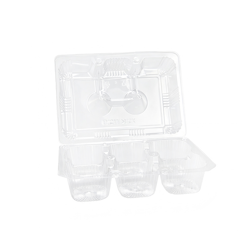 Custom 3 Grid Cake Clamshell Containers
