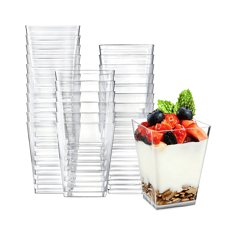 Wholesale Clear Square Ice Cream Cups