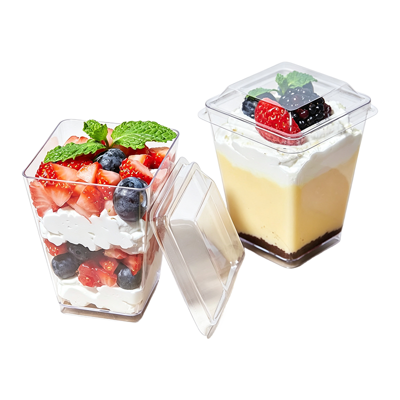 Wholesale Clear Square Ice Cream Cups