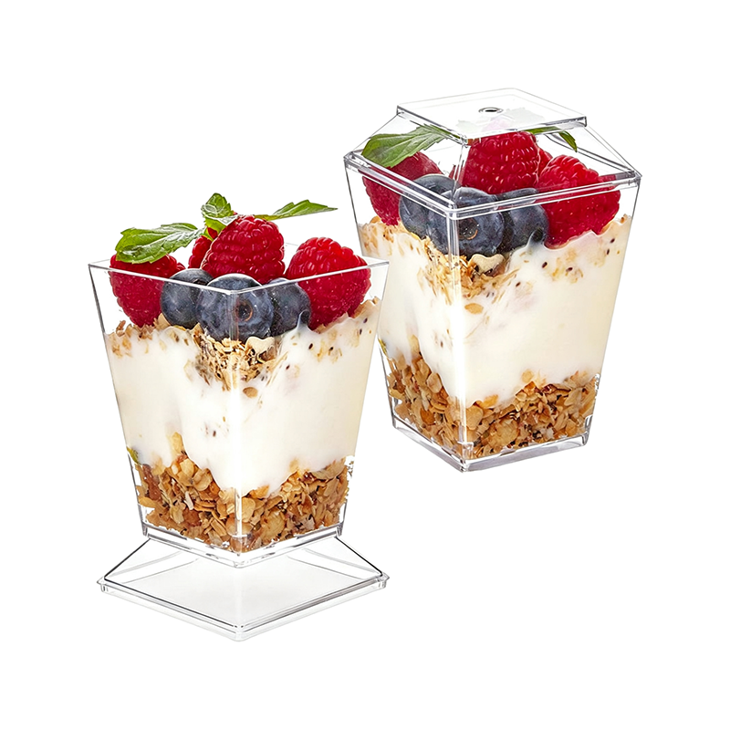 Wholesale Clear Square Ice Cream Cups