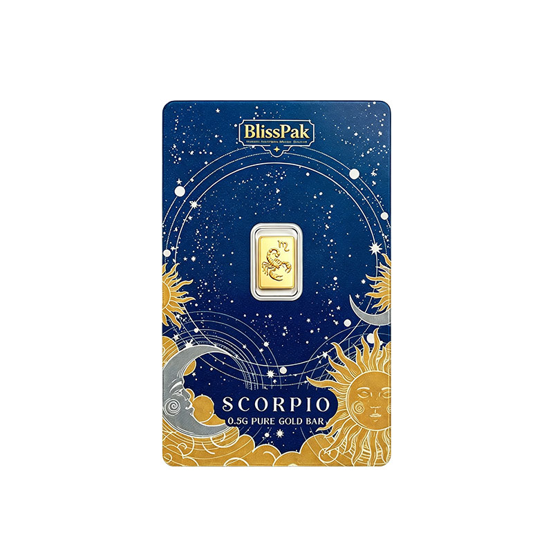 Zodiac Gold Bar Blister Card