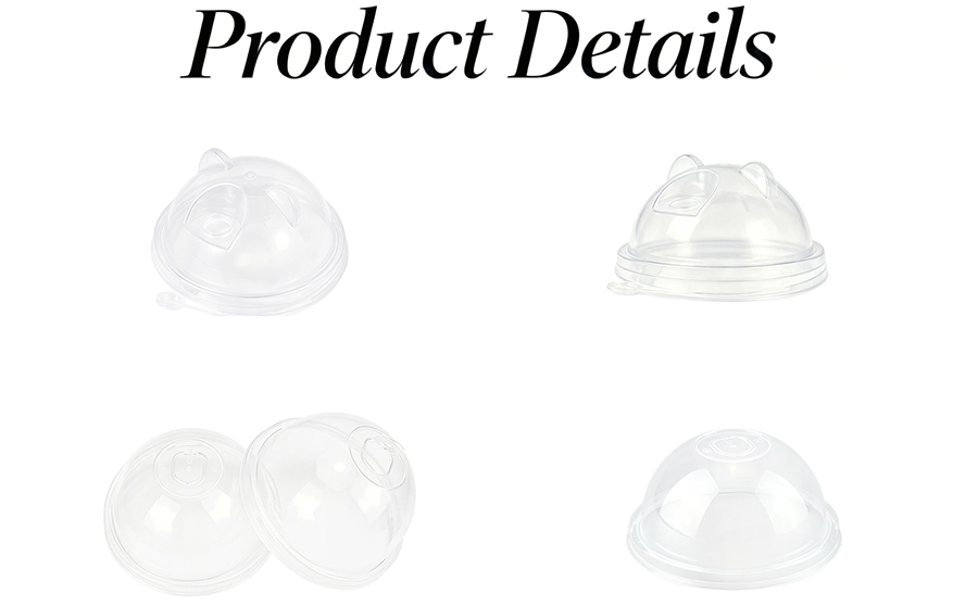  Dome Plastic Lids for Bubble Tea Cups