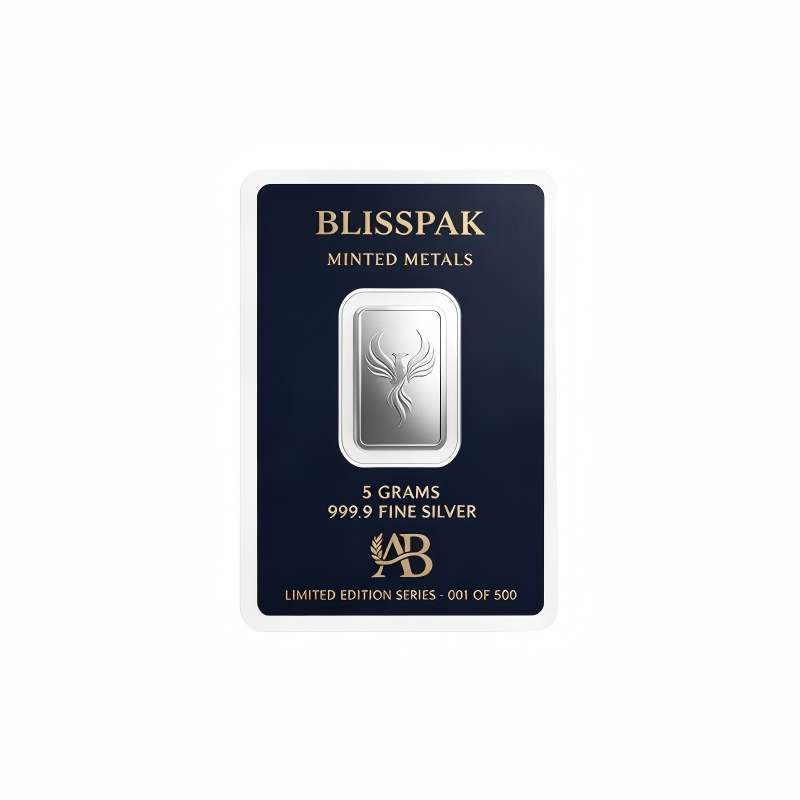 5 Gram Silver Bar Blister Card 