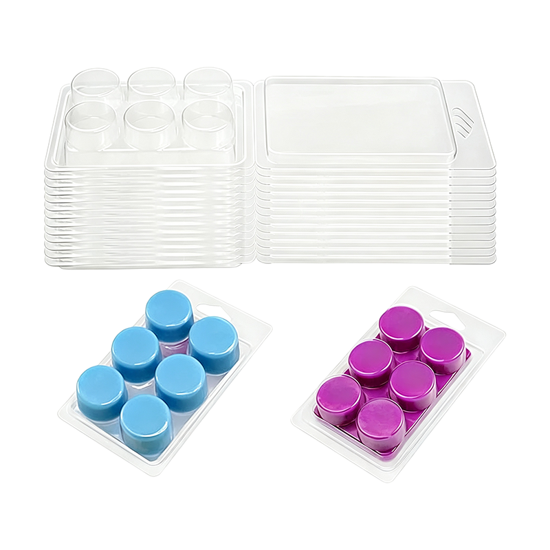 6 Cavity Round Wax Melt Clamshell