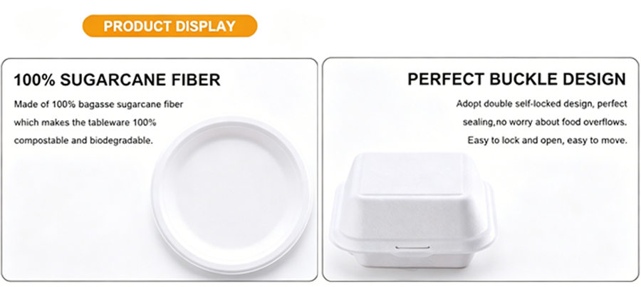 Factory Custom Bagasse Dinner Plates