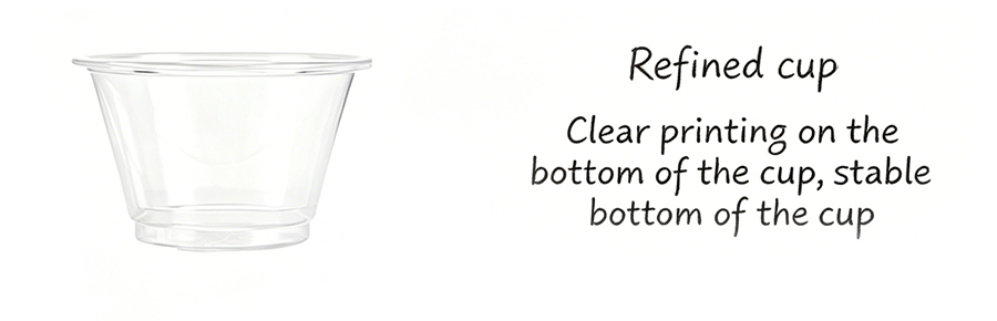 Clear plastic cup for pudding and desserts
