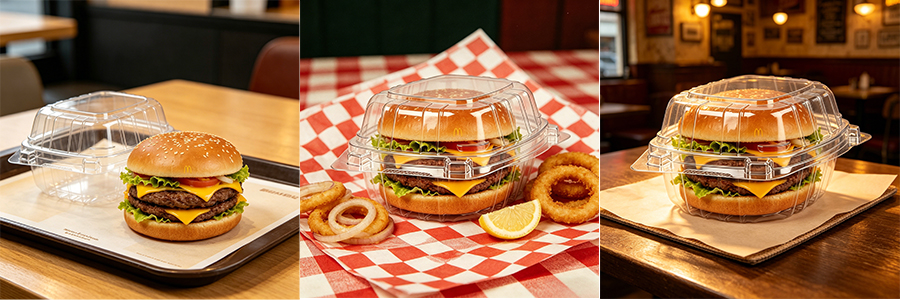 Clear Blister Packaging Boxes for Burgers