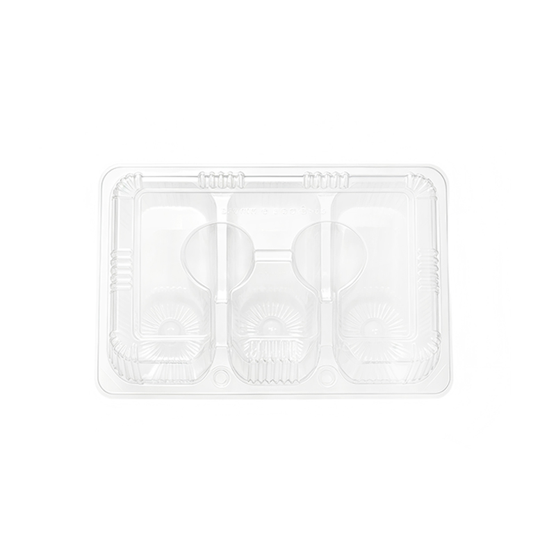 Custom 3 Grid Cake Clamshell Containers