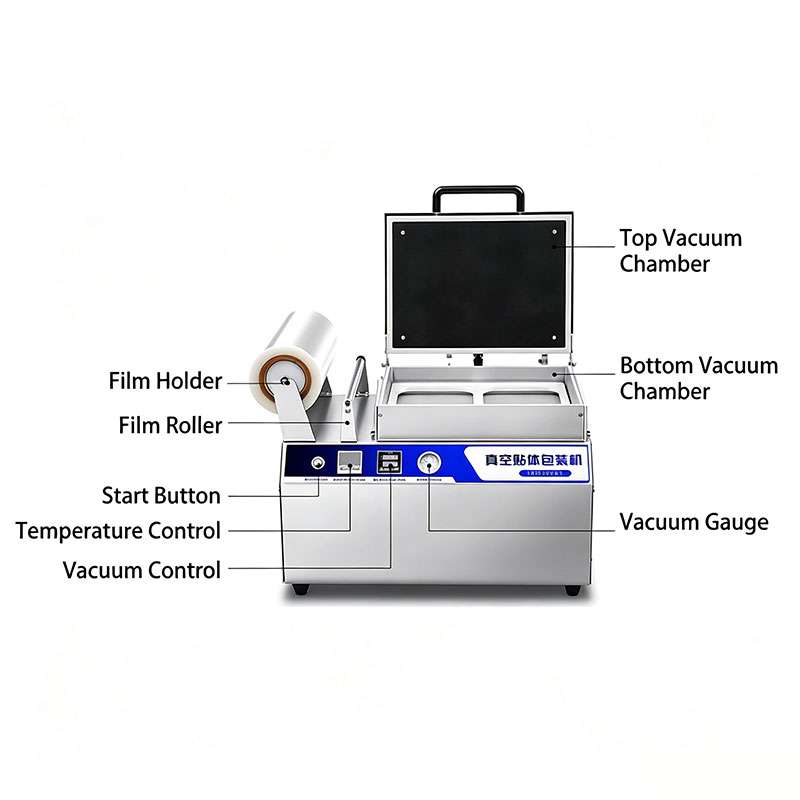 Desktop Vacuum Skin Packing Machine for Food Plastic Containers Tray