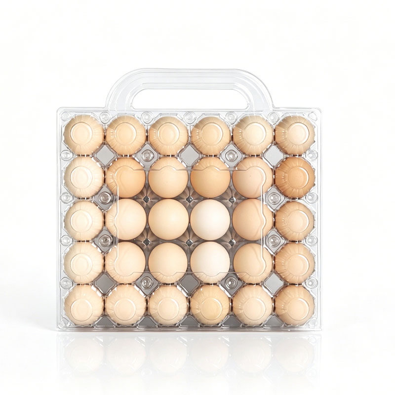 Portable Clear Plastic Egg Tray with Handle
