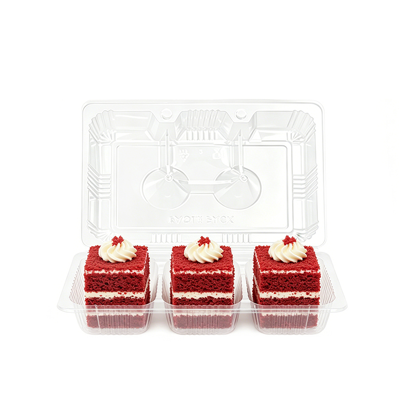 Custom 3 Grid Cake Clamshell Containers