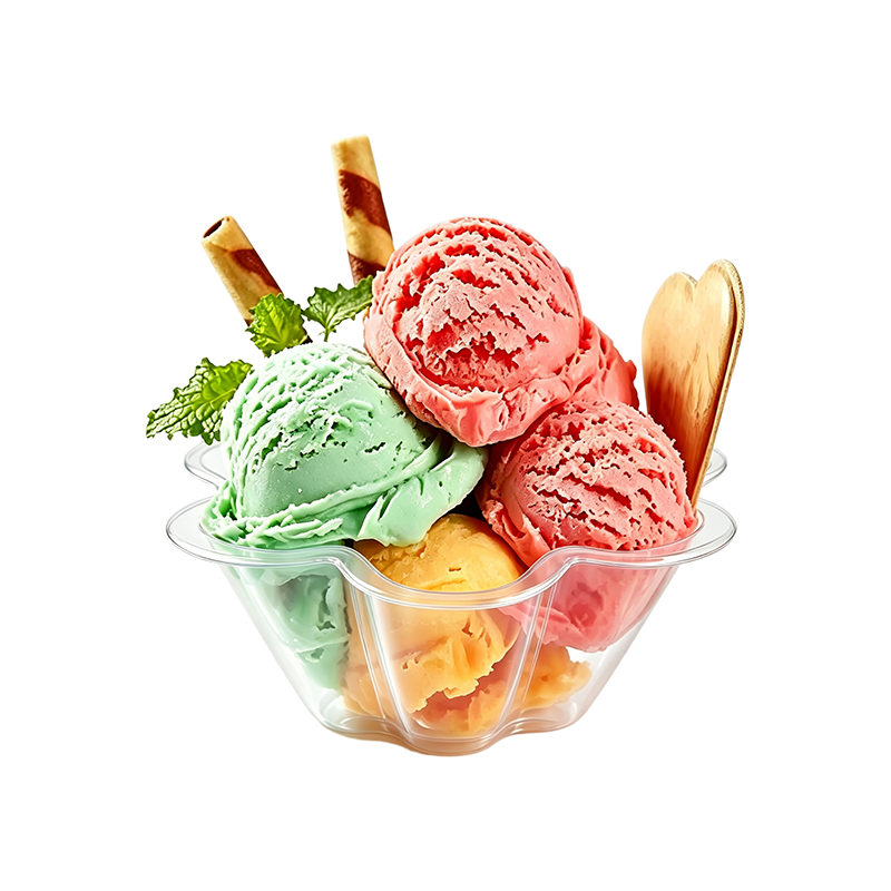 Custom Flower PET Ice Cream Cups