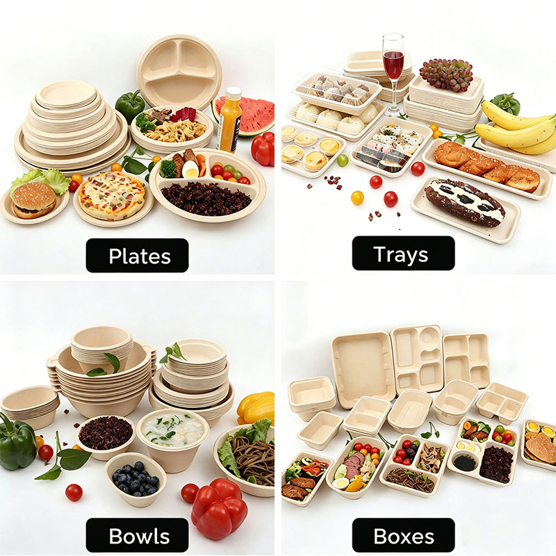 Custom 2 Compartment Bamboo Pulp Container