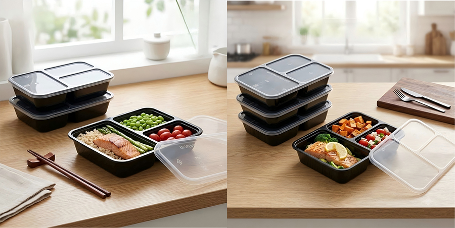 3-Compartment Takeout Blister Tray